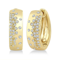 Wide Mosaic Hoop Earrings with Confetti Diamonds