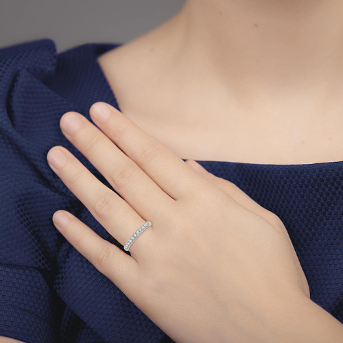 French Pave Diamond Band