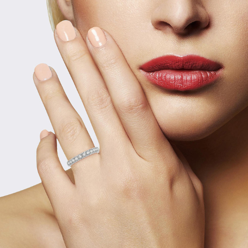 French Pave Diamond Band