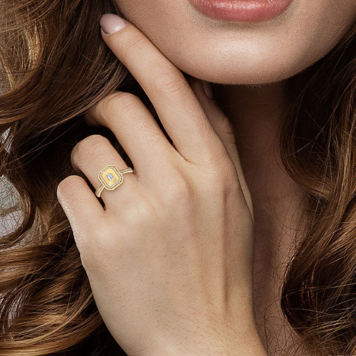 Octagon Shaped Art Deco Bold Diamond Ring