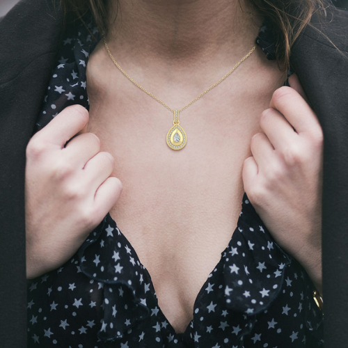 Pear shaped Art Deco Diamond Pendant